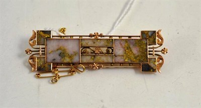 Lot 232 - A Victorian moss agate plaque brooch in Garrard & Co box