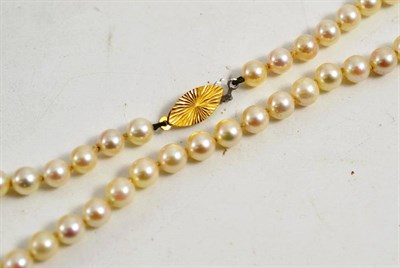 Lot 234 - Pearl necklace with a 9ct gold clasp