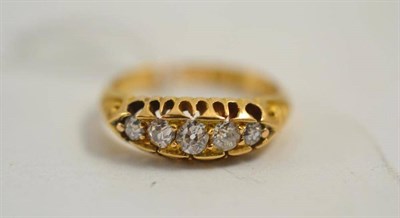 Lot 255 - An old cut diamond five stone ring