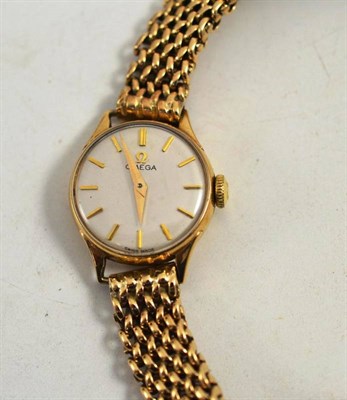 Lot 258 - A lady's yellow 9ct gold Omega bracelet watch