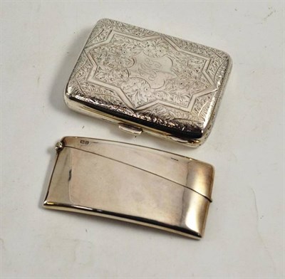 Lot 266 - Chester silver card case and silver cigarette case (2)