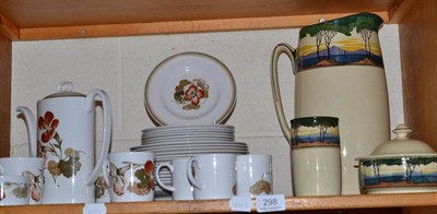 Lot 298 - Susie Cooper Nasturtiurn pattern dinner and coffee wares, Royal Doulton pottery jug and pot...