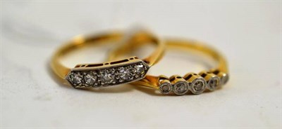 Lot 324 - Two 1930's diamond rings