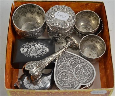 Lot 328 - A collection of assorted Indian and other metal trinket boxes, vessels etc