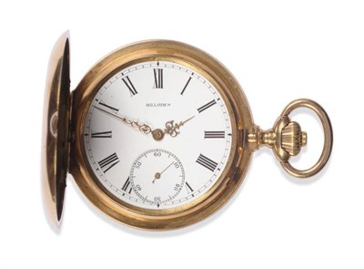 Lot 212 - A Full Hunting Cased Keyless Pocket Watch, signed Billodes, circa 1900, lever movement,...
