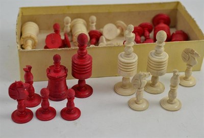 Lot 426 - Bone Indian export chess set