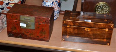 Lot 457 - Irish tea caddy and Chinese lacquered box