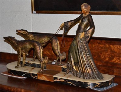 Lot 462 - Art Deco style figure with lurchers after Giorgio Gori