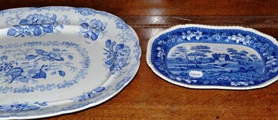 Lot 466 - Two blue and white meat plates