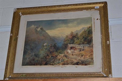 Lot 483 - Arthur Croft, gilt framed watercolour landscape (a.f.)