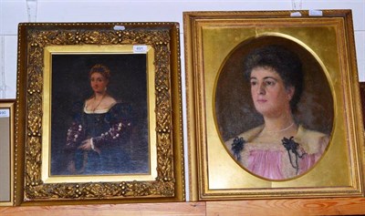 Lot 491 - After Titian, portrait of a lady, possibly of Medici family, with portrait of an Edwardian lady...