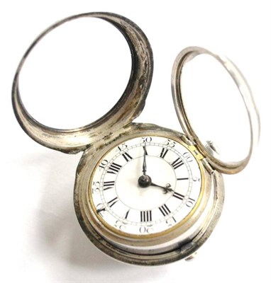 Lot 227 - A Silver Pair Cased Verge Pocket Watch, signed D Danby, London, 1751, gilt fusee movement...