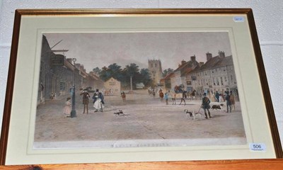 Lot 506 - Hand-coloured lithograph of Bedale, mounted, framed and glazed