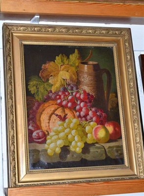 Lot 509 - Thomas Charles Bale (1855-1925), Still Life of Fruit beside a Stoneware Tankard, signed,...