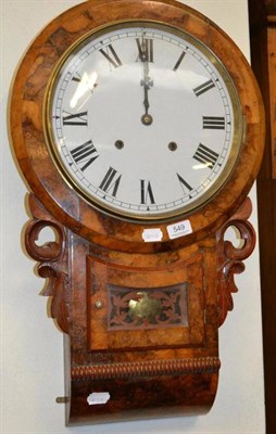 Lot 549 - A Victorian walnut drop dial wall clock