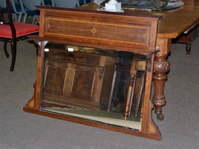 Lot 641 - A large inlaid overmantel mirror