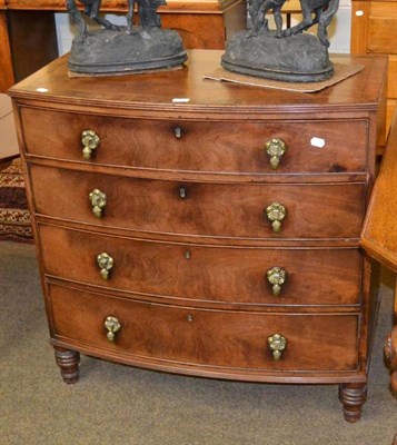 Lot 643 - A 19th century mahogany bow front chest of drawers with acorn handles