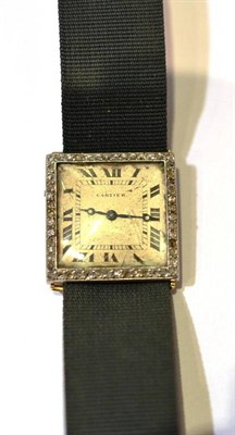 Lot 247 - A Lady's Art Deco 18 Carat Gold Wristwatch, signed Cartier, circa 1925, 18-jewel lever movement...