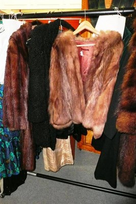 Lot 770 - Two fur jackets, fur cape, Astrakhan coat, two stoles and a collar