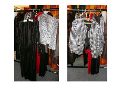 Lot 771 - Fur jacket, black jacket, wool jacket with astrakhan collar, and assorted evening and other...