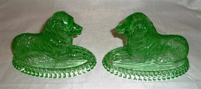 Lot 9 - A pair of Victorian pressed glass dogs