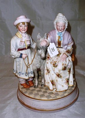 Lot 30 - Painted bisque figural group 'Is that you Tommy'