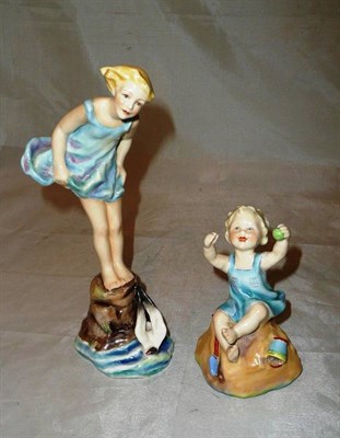 Lot 44 - Two Royal Worcester figures, 'Sea Breeze' 3008 and 'Sabbath Child' 3256