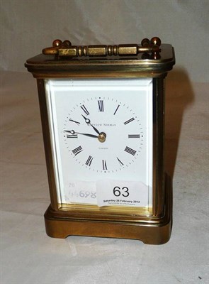 Lot 63 - A Matthew Norman brass carriage clock