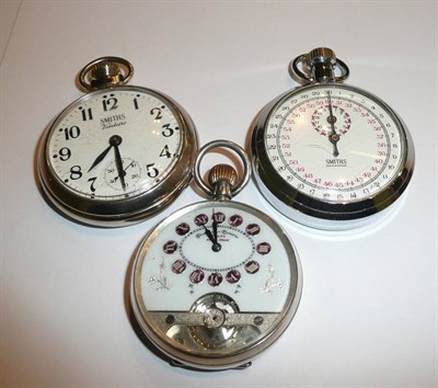 Lot 76 - A Hebdomas eight day pocket watch, a Smith's Venture pocket watch and a Smith's stopwatch