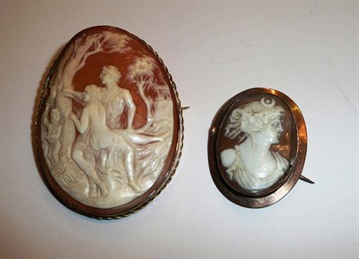 Lot 78 - Two cameo brooches