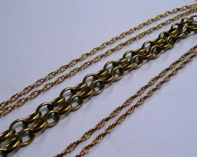 Lot 110 - Three 9ct gold chains (some a.f.)