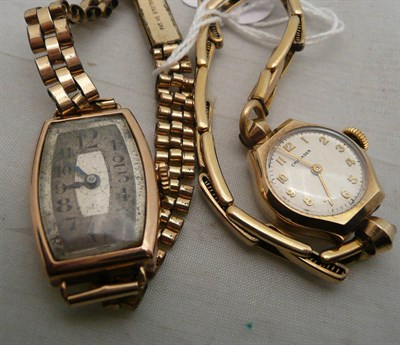 Lot 119 - Two lady's wristwatches, cases stamped '3.75'