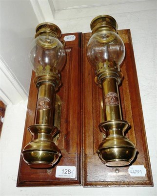 Lot 128 - A pair of carriage lamps stamped 'White Star, Liverpool'