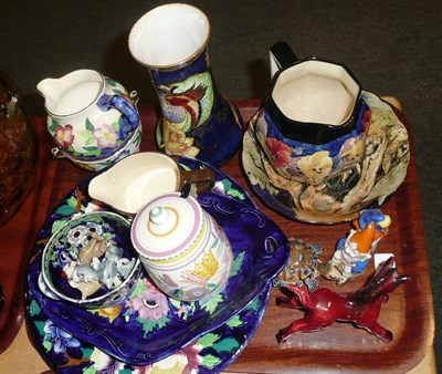 Lot 141 - Tray including Carlton Ware lustre vase, Maling bowl, dish, jug, Noddy and Big Ears salt and...