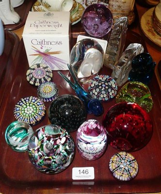 Lot 146 - Tray of paperweights including Perthshire, Caithness etc