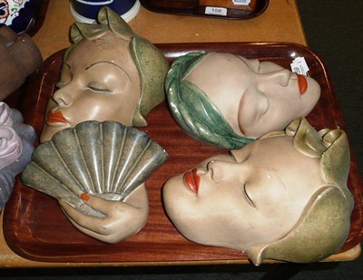 Lot 159 - Three Art Deco wall masks