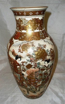 Lot 166 - A Japanese Satsuma earthenware vase (a.f.)