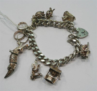 Lot 225 - Silver charm bracelet