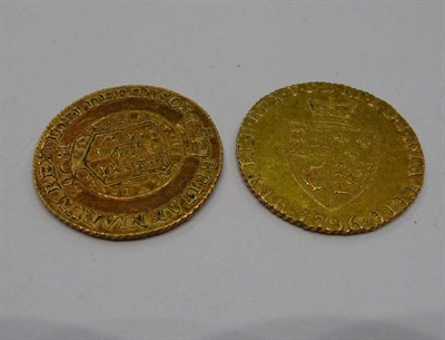 Lot 231 - One Spade guinea dated 1796 and another similar coin dated 1802