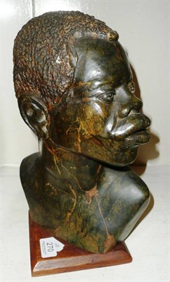 Lot 270 - An African soapstone bust of a man