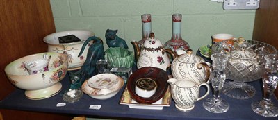 Lot 275 - Shelf of decorative ceramics, including Crown Devon etc