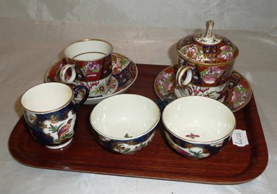 Lot 295 - First period Worcester coffee cup, two teacups, Chamberlains cup, cover and stand, coffee cup...