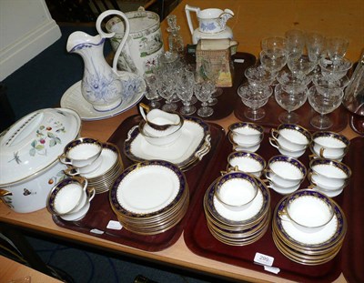 Lot 299 - Quantity of cut glass, Aynsley tea set, a Worcester tureen, jug and bowl, Sam Weller Doulton...