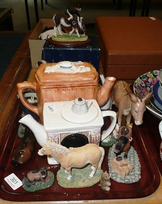 Lot 301 - A quantity of animals including a Beswick donkey