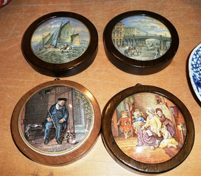 Lot 317 - Four Pratt pot lids