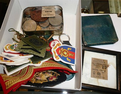 Lot 342 - An 1865 medallion, 1902 Coronation medal, fob watch etc