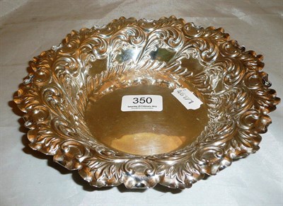 Lot 350 - A late Victorian embossed silver dish, London 1897