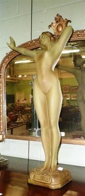 Lot 374 - A reproduction Art Nouveau resin figure of a nude maiden