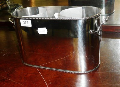 Lot 375 - A silver plated wine cooler fitted for two bottles