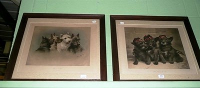 Lot 392 - Pair of Scottish Terriers by Fannie Moody and Lillian Cheviot